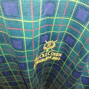St Andrews Golf Polo Shirt Men SZ:XL Tartan Plaid Short Sleeve Casual Old Course